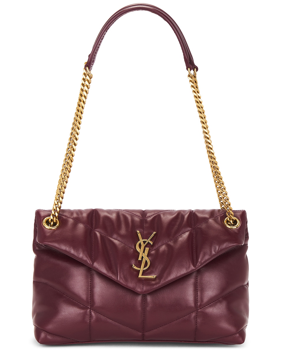 Image 1 of Saint Laurent Small Puffer Chain Bag in Dark Ruby