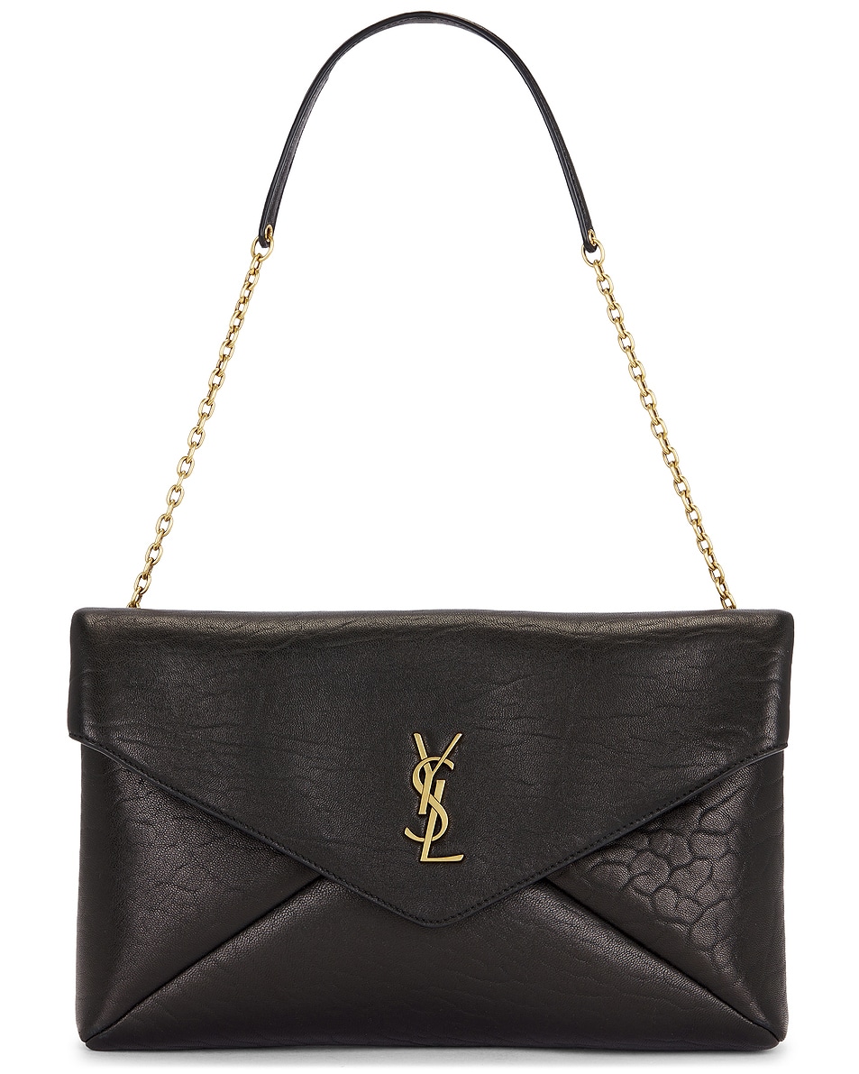 Image 1 of Saint Laurent Large Envelope On Chain Bag in Noir