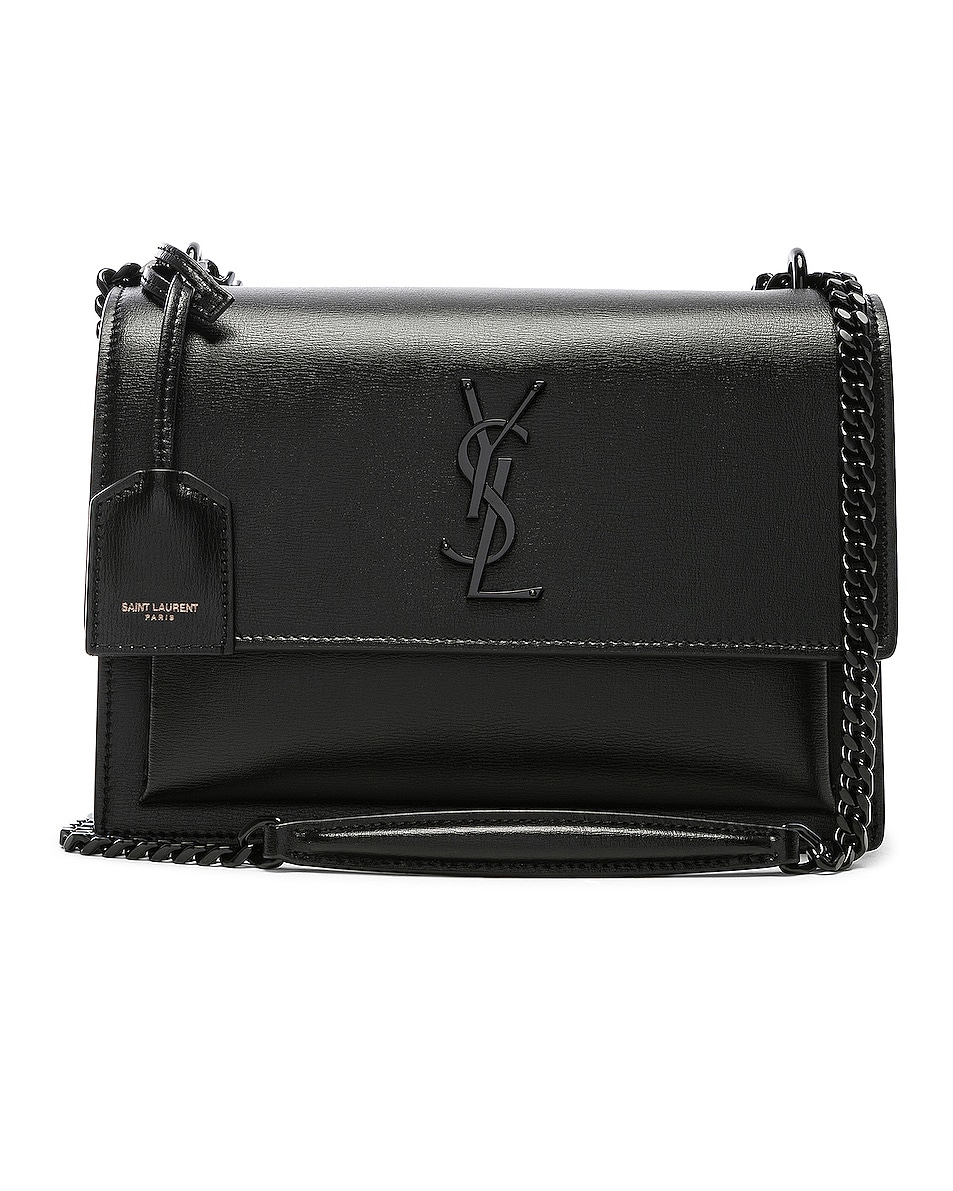 Image 1 of Saint Laurent Monogramme Sunset Shoulder Bag in Black
