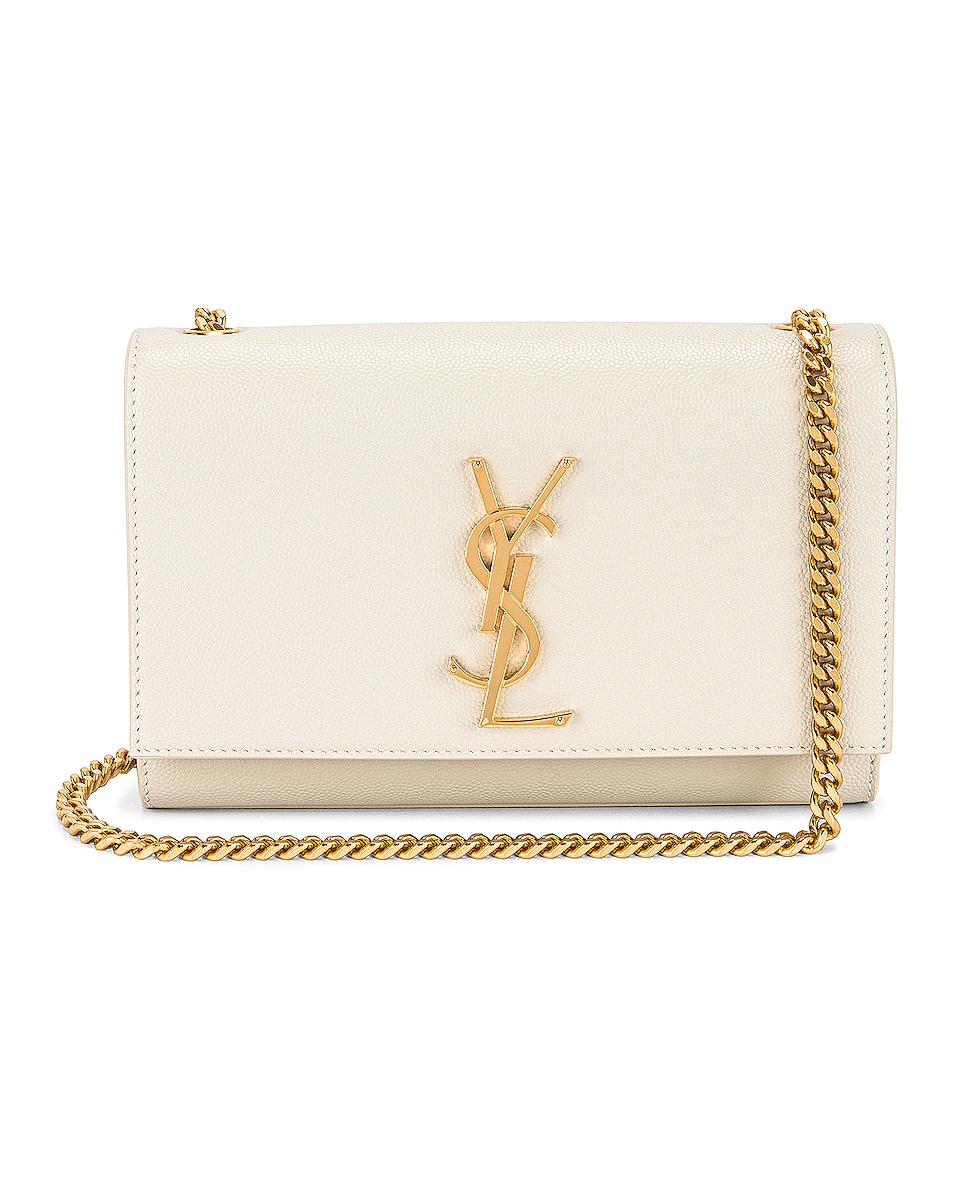 Image 1 of Saint Laurent Small Kate Monogramme Chain Bag in Crema Soft