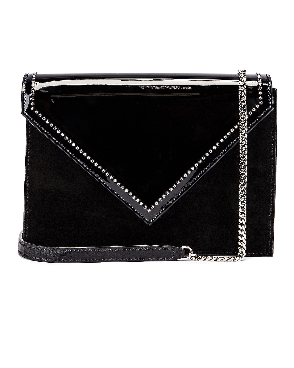 Image 1 of Saint Laurent 80s Chain Bag in Black & Crystal