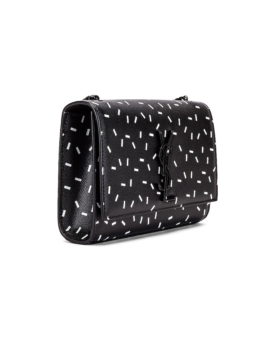 Image 4 of Saint Laurent Small Kate Chain Monogramme Bag in Black & White