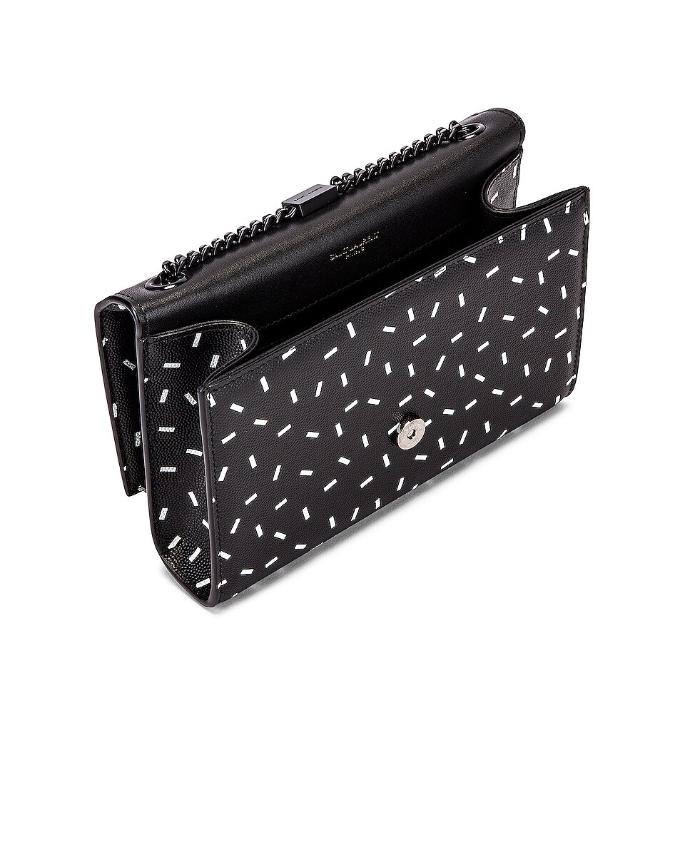 Image 5 of Saint Laurent Small Kate Chain Monogramme Bag in Black & White