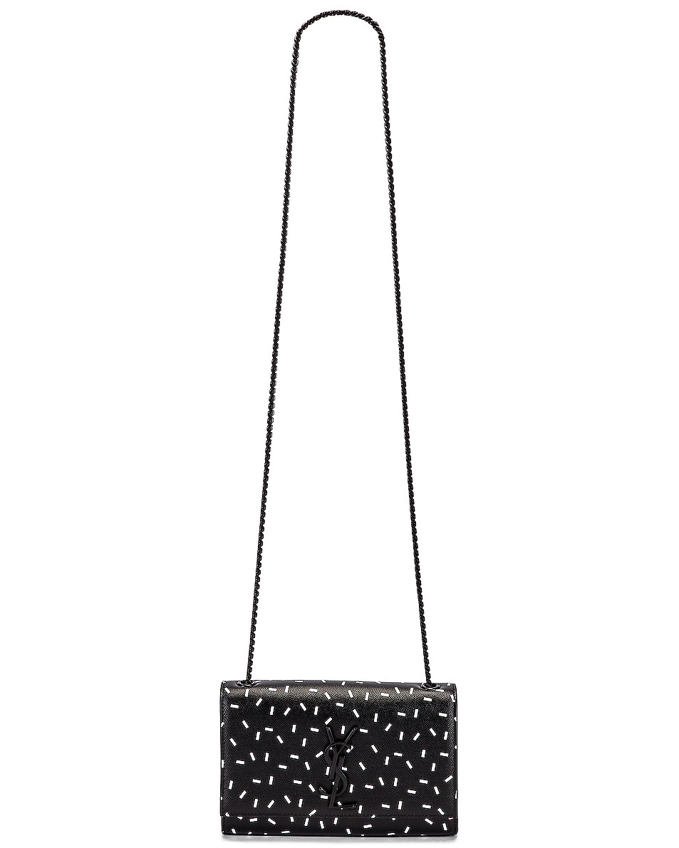 Image 6 of Saint Laurent Small Kate Chain Monogramme Bag in Black & White