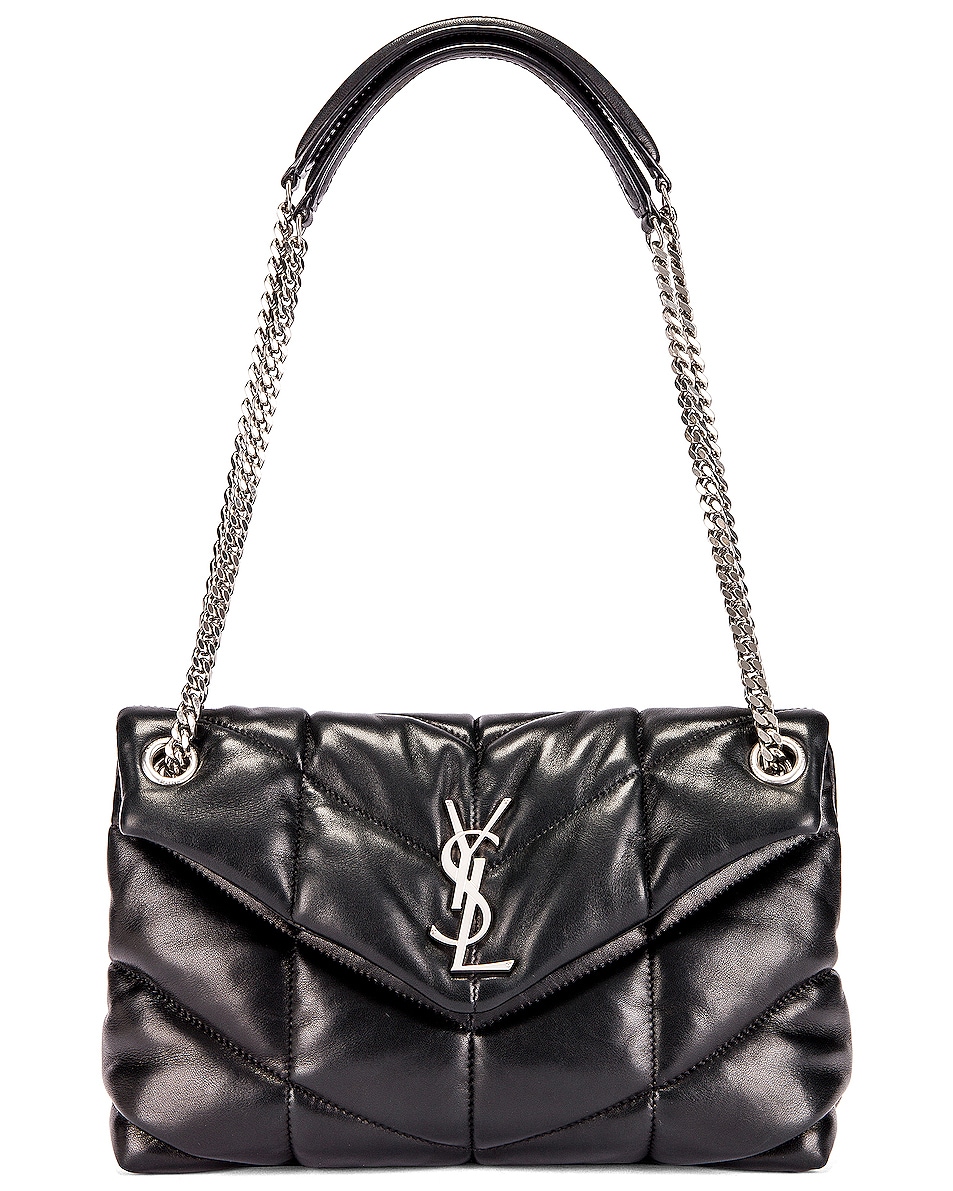 Image 1 of Saint Laurent Small Loulou Puffer Chain Bag in Black