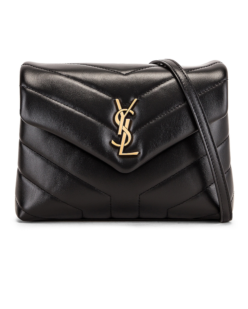 Image 1 of Saint Laurent Toy Supple Monogramme Loulou Strap Bag in Black