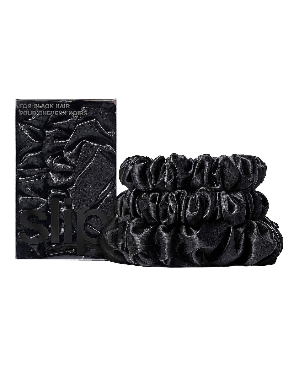 Image 1 of slip Assorted Scrunchie Set Of 3 in Black