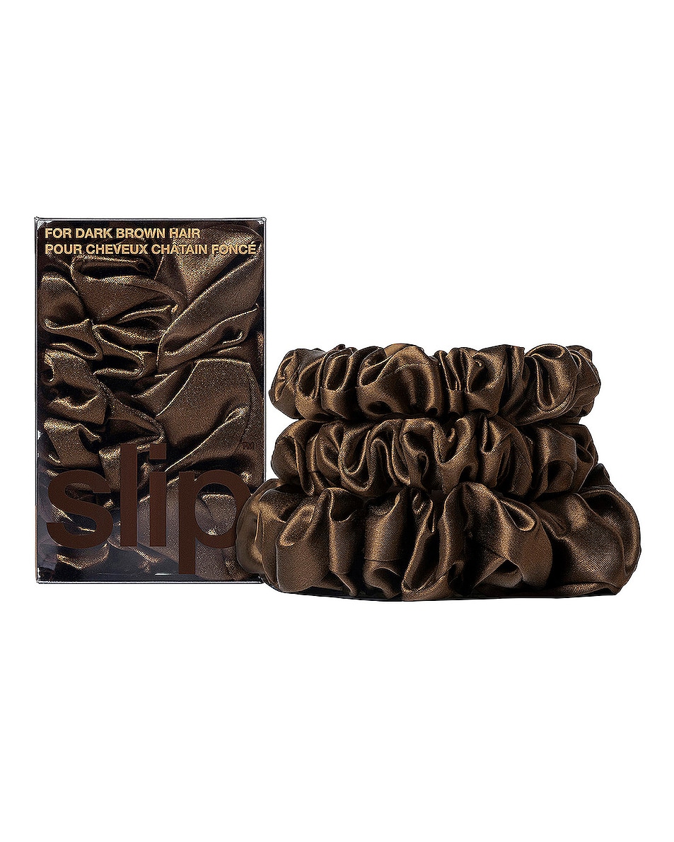 Image 1 of slip Assorted Scrunchie Set Of 3 in Dark Brown