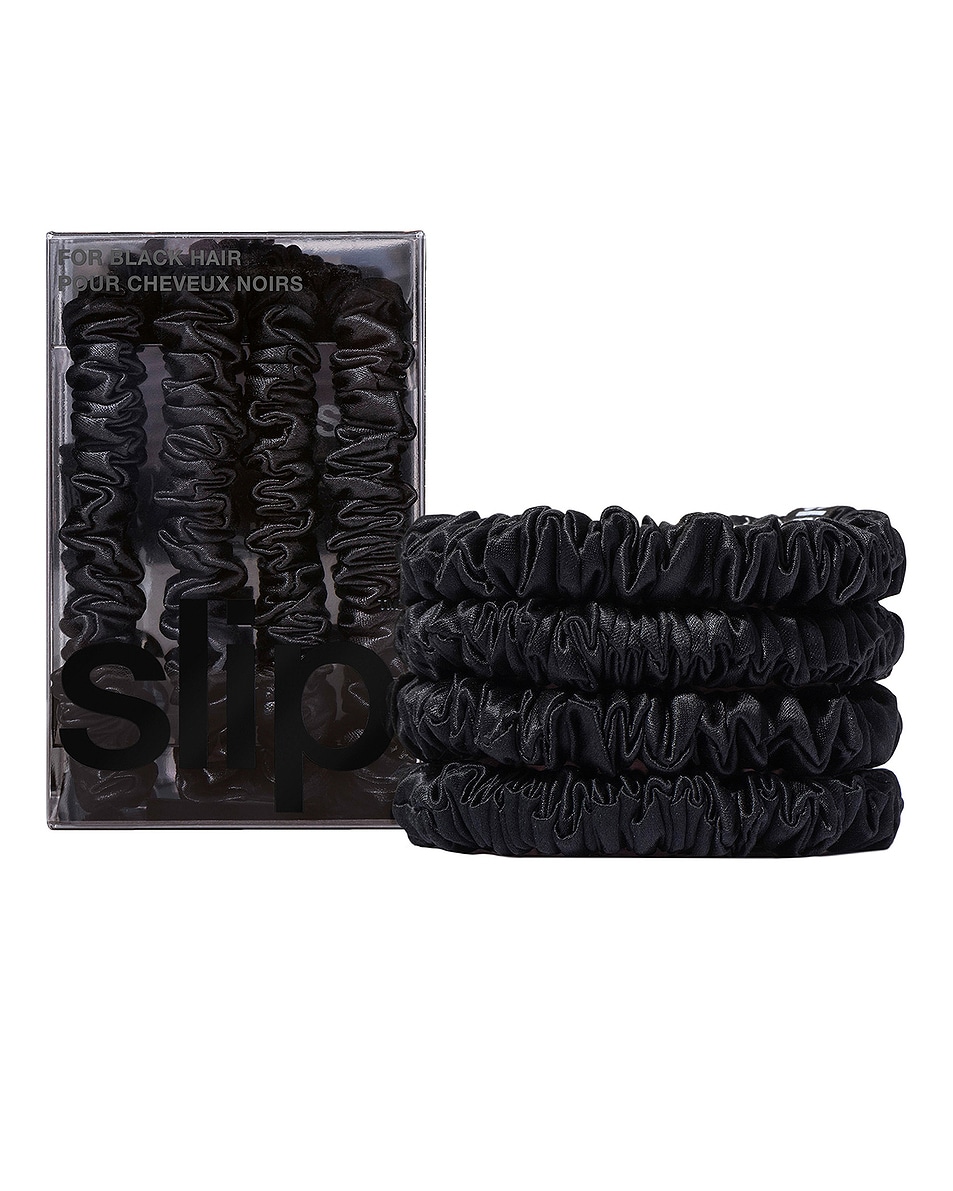 Image 1 of slip Skinny Scrunchies 4 Pack in Black
