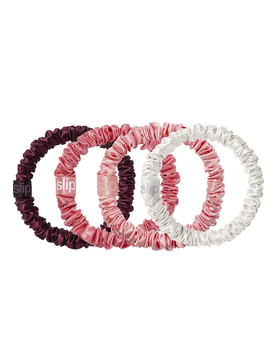 Image 1 of slip Pure Silk Skinny Scrunchie Ornament Set Of 4 in Candy Cane