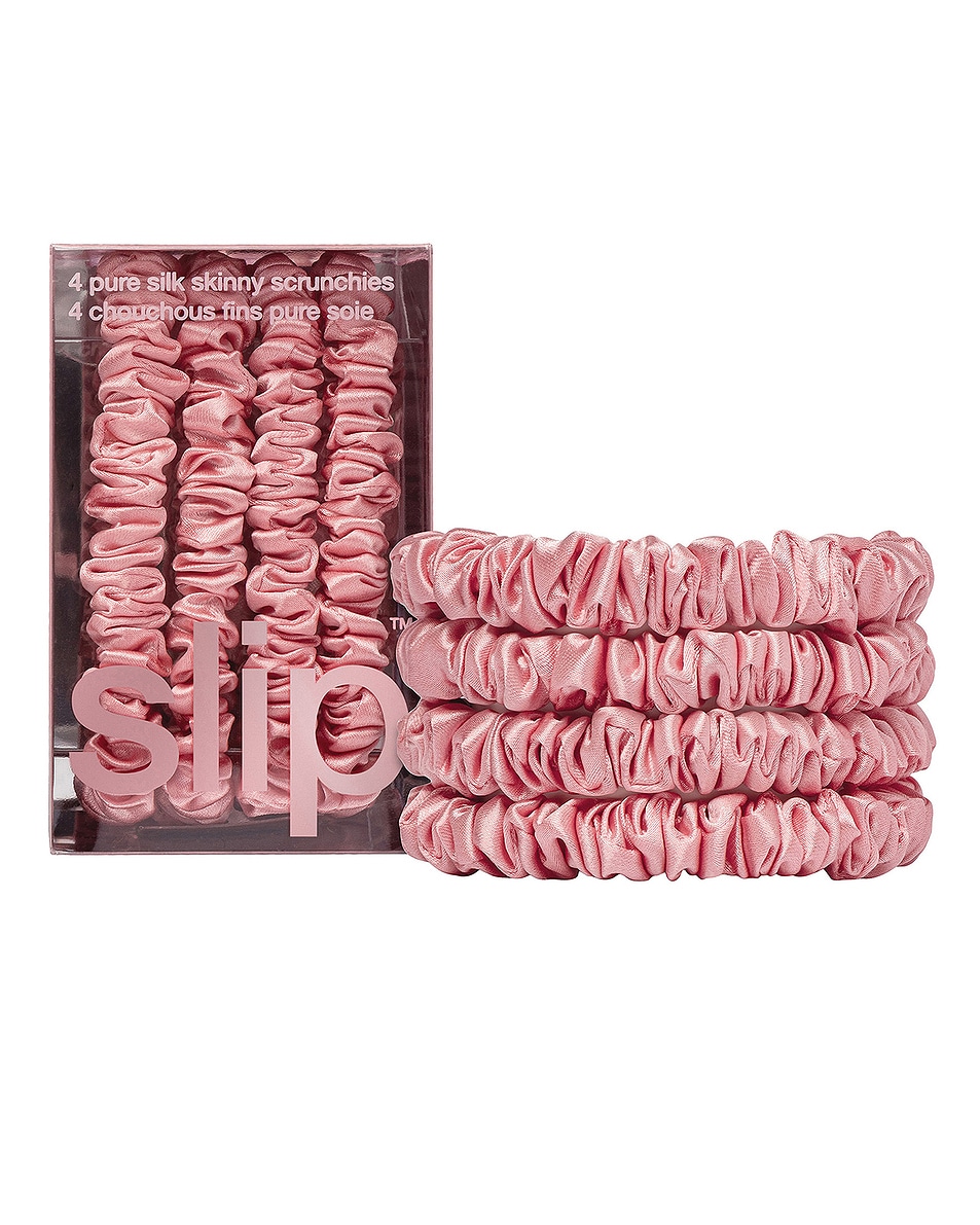 Image 1 of slip Skinny Scrunchies Set Of 4 in Rose