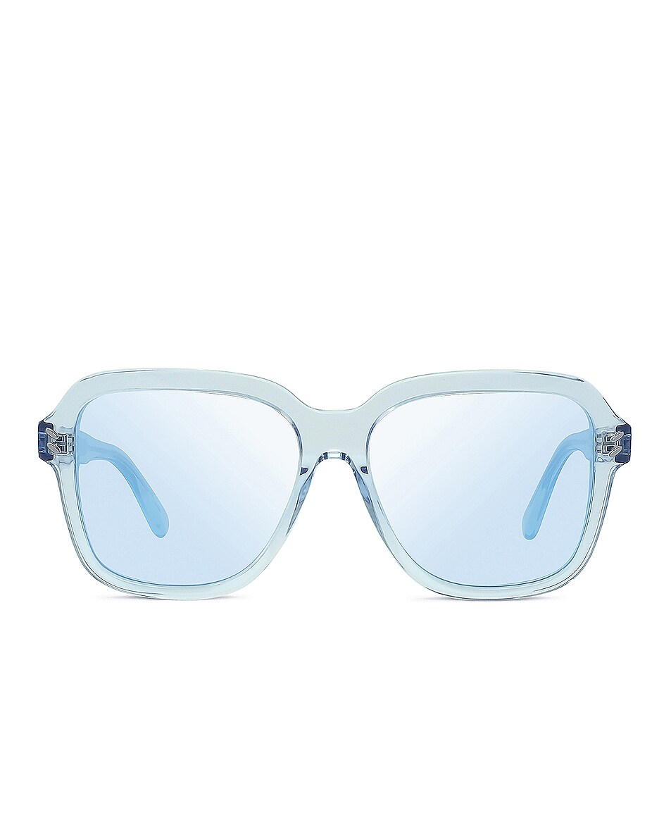 Image 1 of Stella McCartney Square Acetate Sunglasses in Shiny Crystal Pale Azure