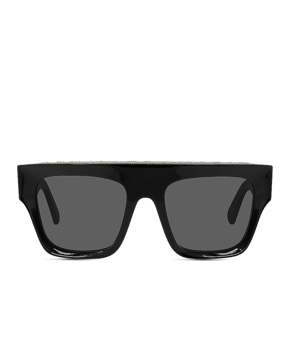 Image 1 of Stella McCartney Flat Top Sunglasses in Shiny Black