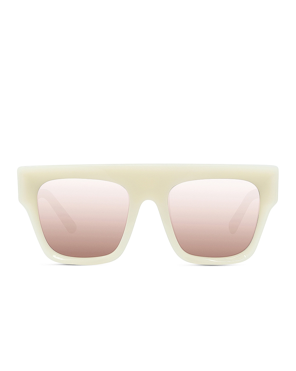Image 1 of Stella McCartney Flat Top Sunglasses in Shiny Milky Cream