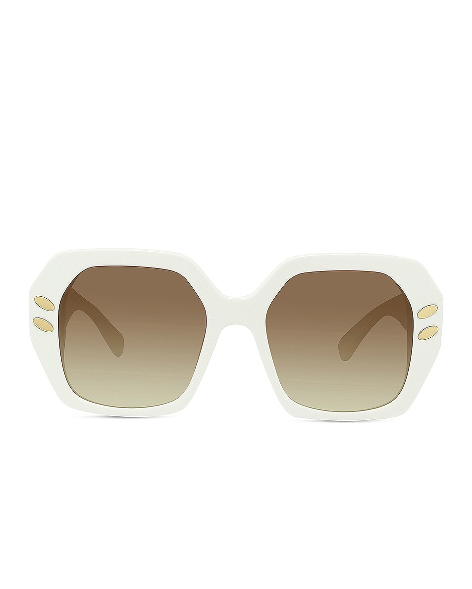 Image 1 of Stella McCartney Falabella Square Sunglasses in Shiny Ivory