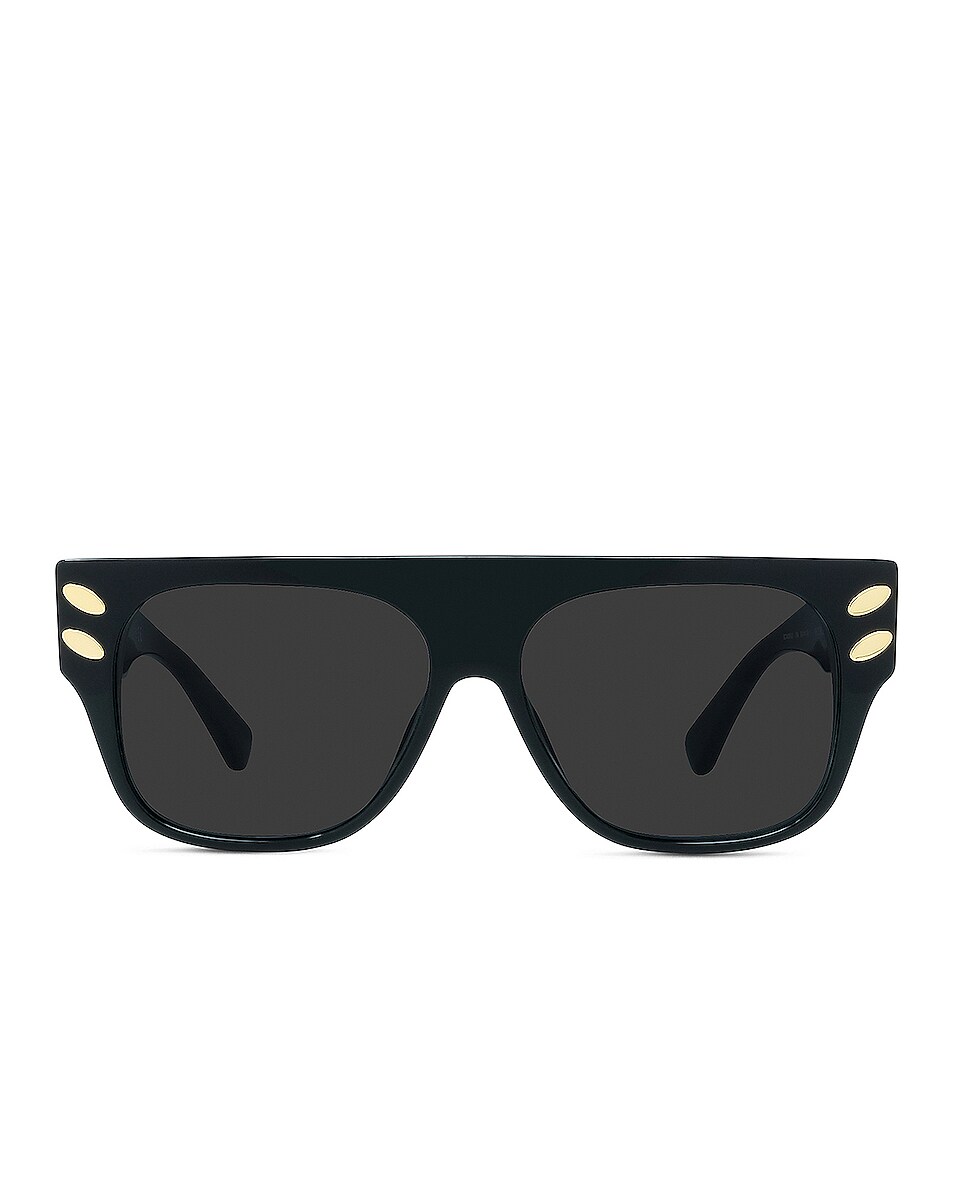 Image 1 of Stella McCartney Falabella Flat Top Sunglasses in Shiny Black