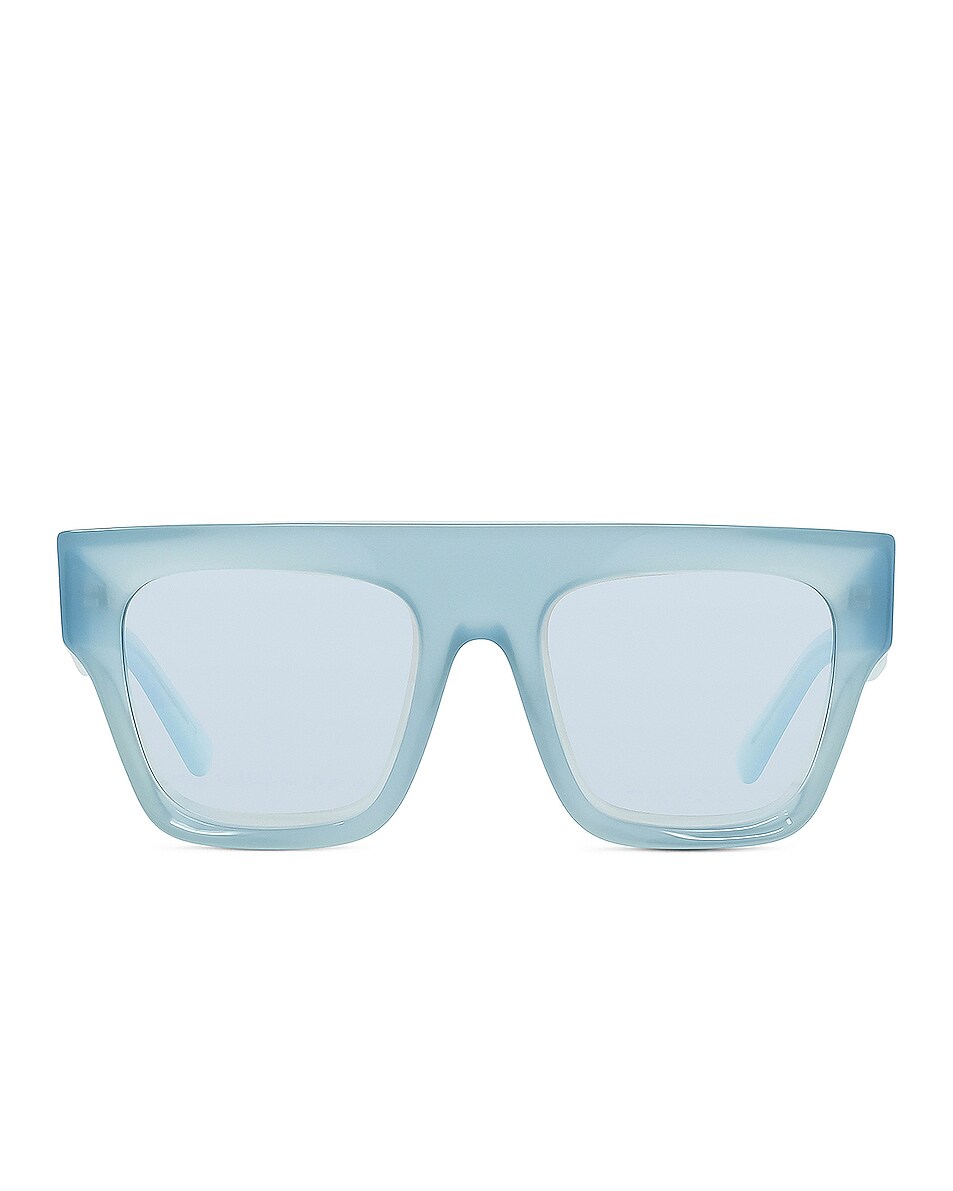 Image 1 of Stella McCartney Flat Top Sunglasses in Shiny Crystal Azure & Mirroe