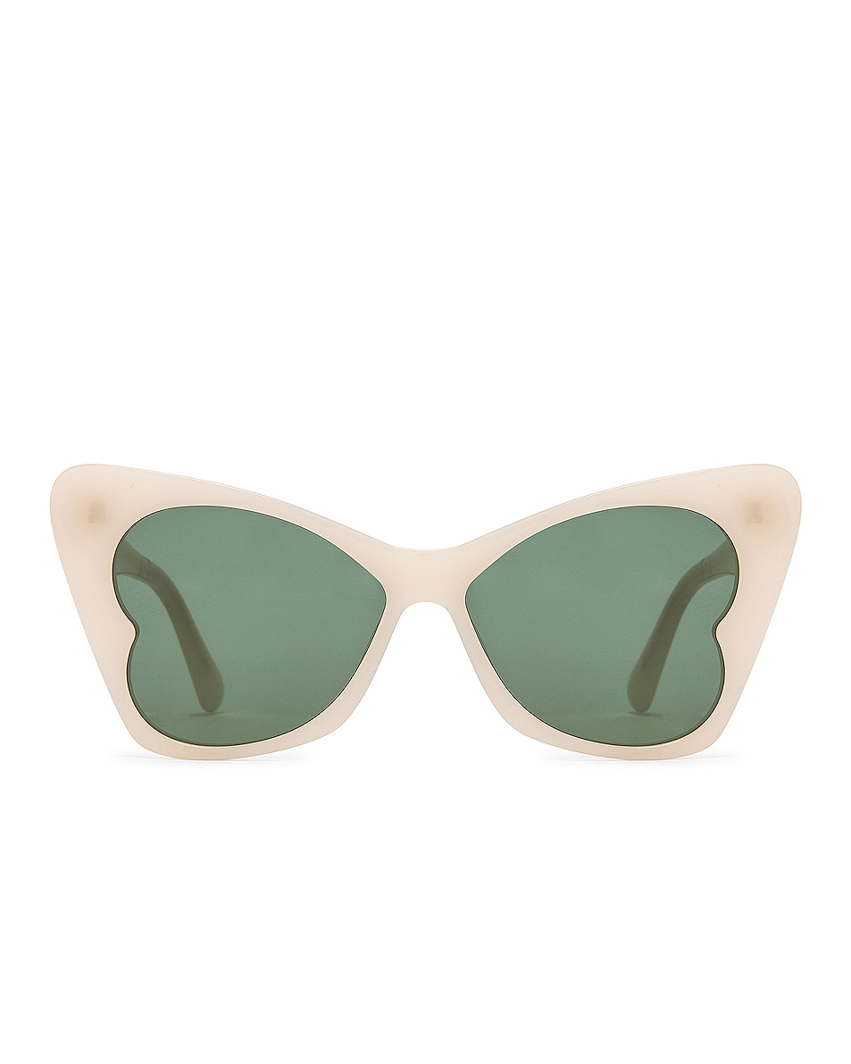 Image 1 of Stella McCartney Iconic Heart Sunglasses in White & Green