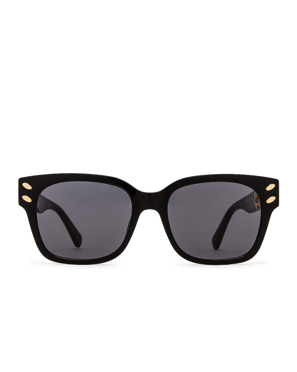 Image 1 of Stella McCartney Falabella Sunglasses in Shiny Black & Smoke