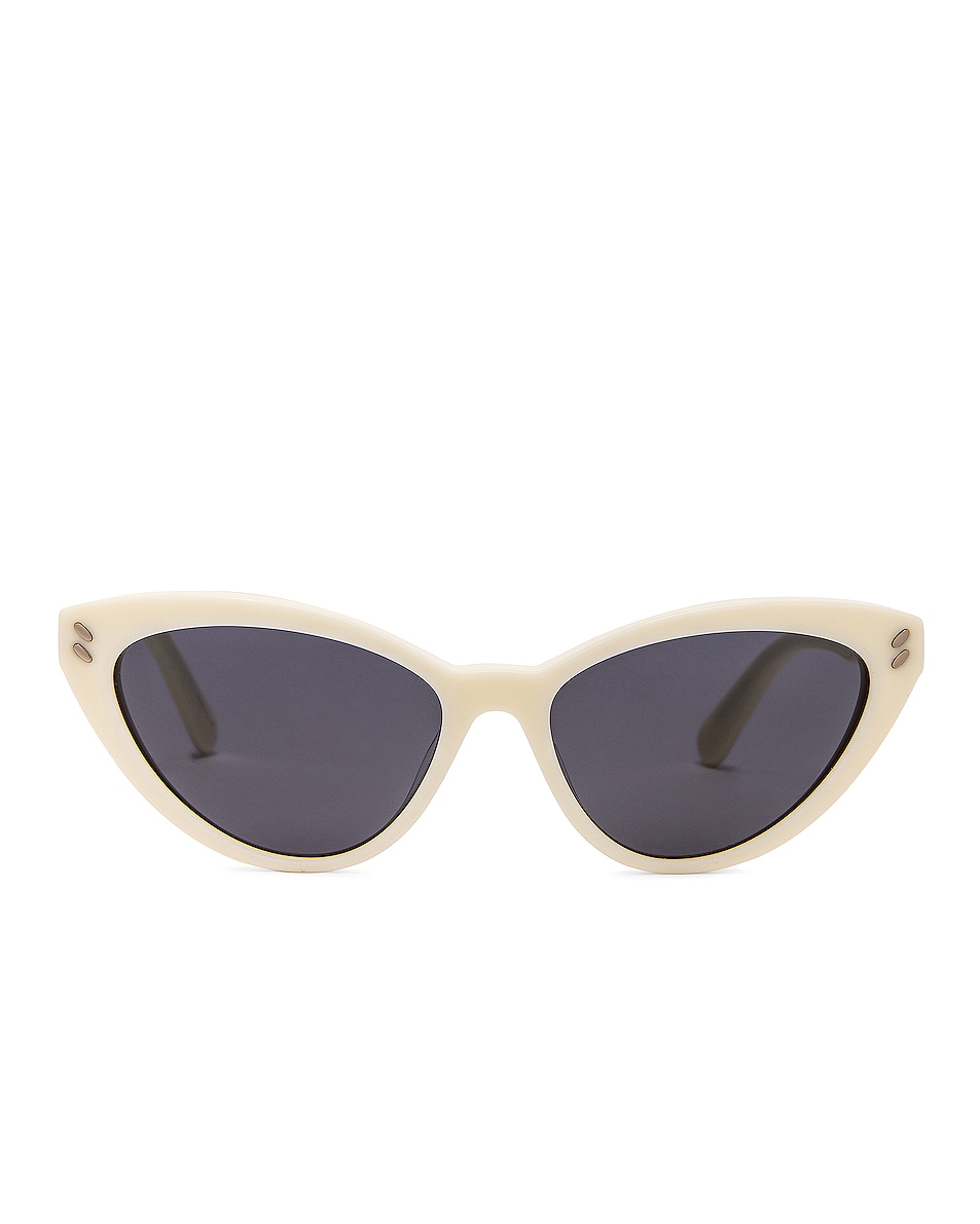 Image 1 of Stella McCartney Pin Cat Eye Sunglasses in Ivory & Smoke
