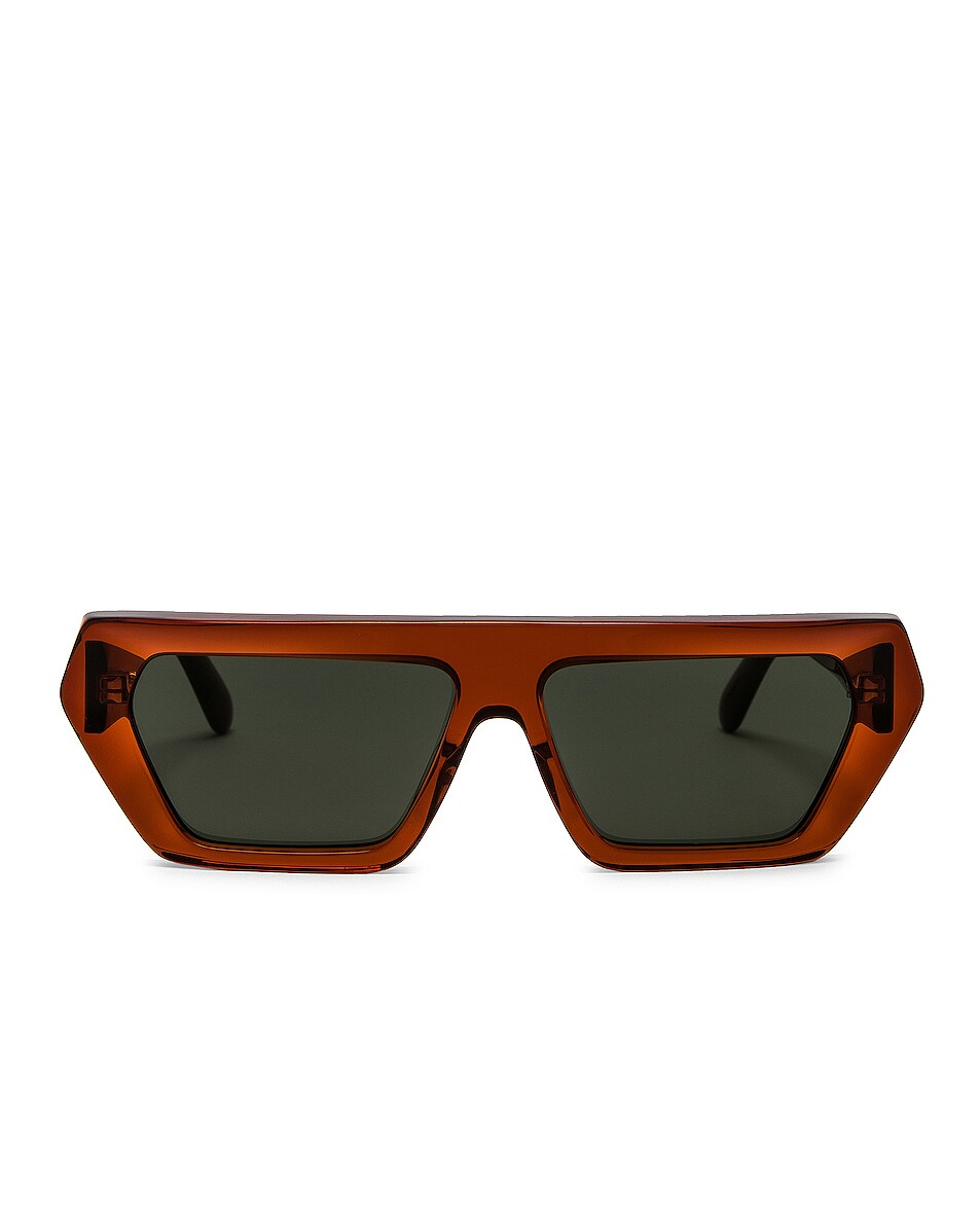 Image 1 of Stella McCartney Beveled Flat Top Sunglasses in Shiny Red & Green