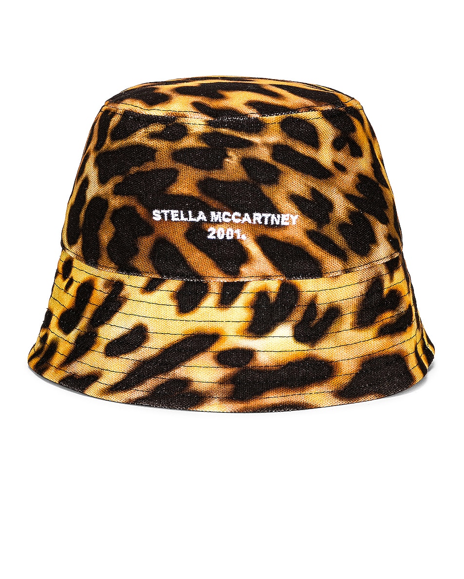 Image 1 of Stella McCartney Printed Eco Bucket Hat in Natural & Black
