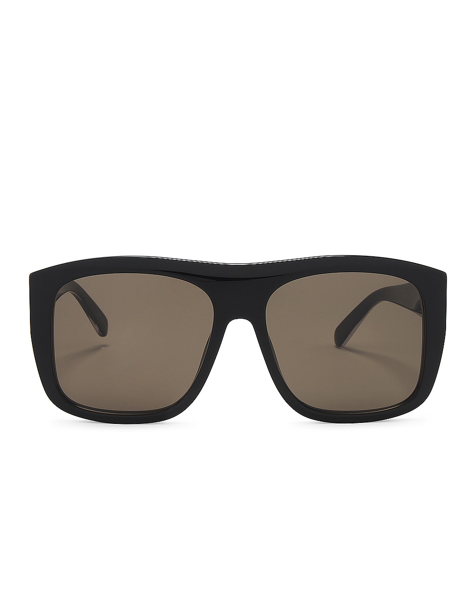 Image 1 of Stella McCartney Square Sunglasses in Shiny Black & Green