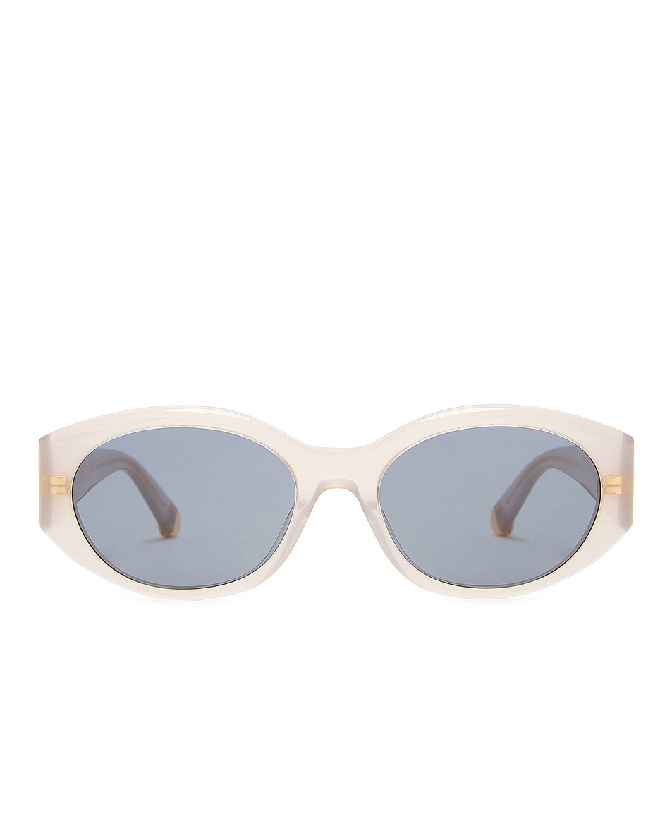 Image 1 of Stella McCartney Oval Sunglasses in Grey & Smoke