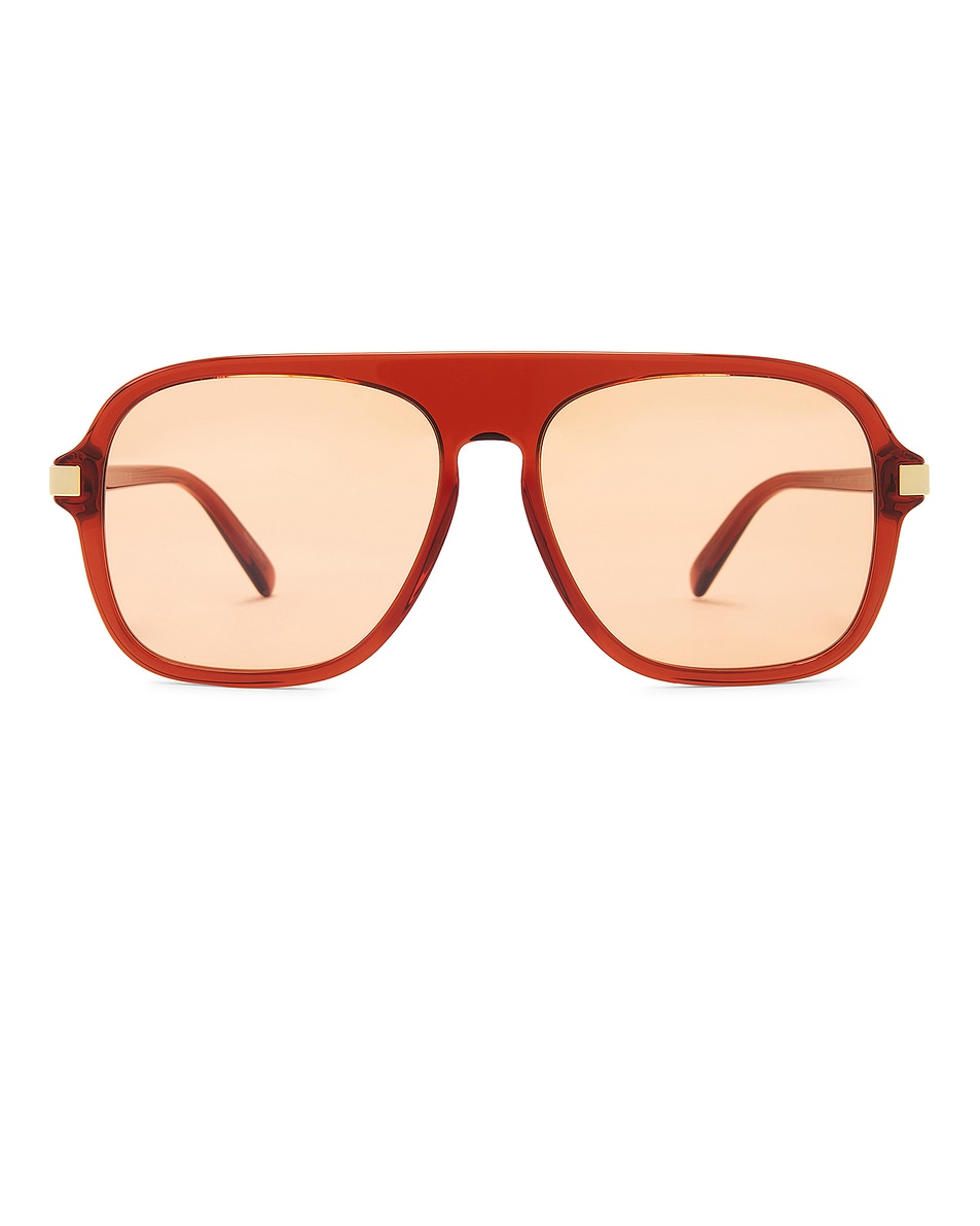 Image 1 of Stella McCartney Aviator Sunglasses in Orange & Roviex