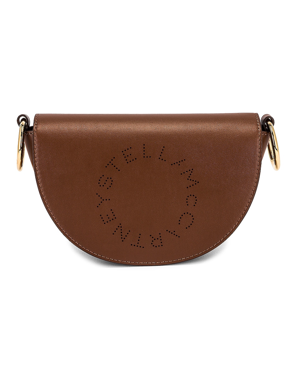 Image 1 of Stella McCartney Mini Eco Soft Leather Flap Shoulder Bag in Cinnamon
