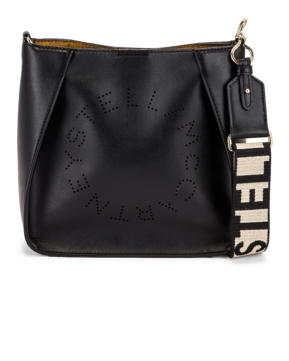 Stella McCartney Mini Logo Crossbody Bag in Black | FWRD