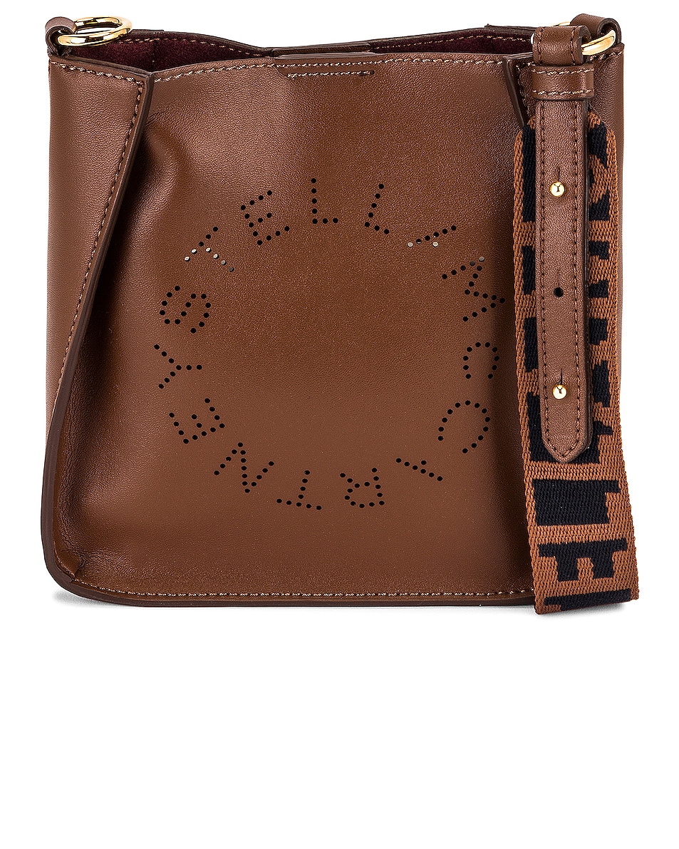 Image 1 of Stella McCartney Tiny Eco Soft Logo Crossbody Bag in Cinnamon