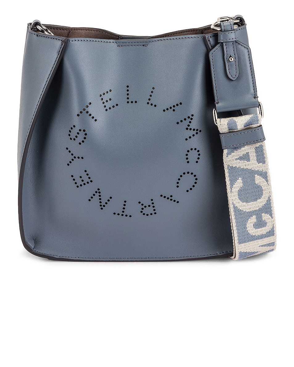 Image 1 of Stella McCartney Mini Eco Soft Logo Crossbody Bag in Cameo Blue
