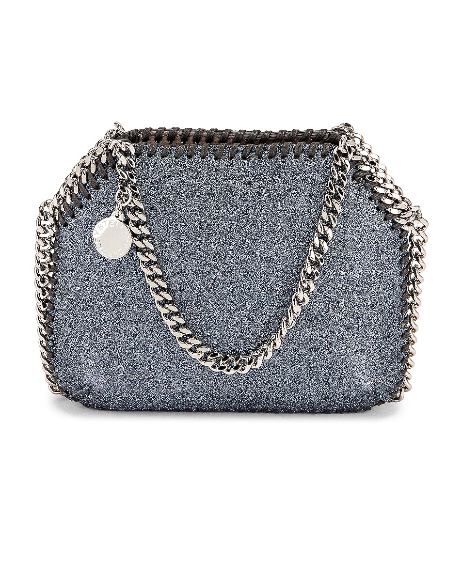 Image 1 of Stella McCartney Tiny Glitter Falabella Tote in Pewter