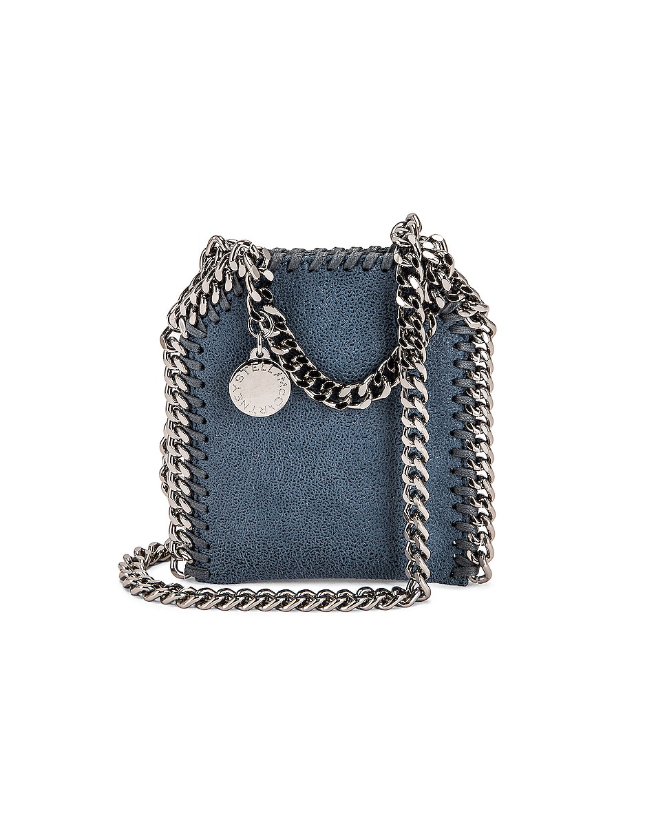 Image 1 of Stella McCartney Micro Shaggy Deer Falabella Bag in Feather Blue