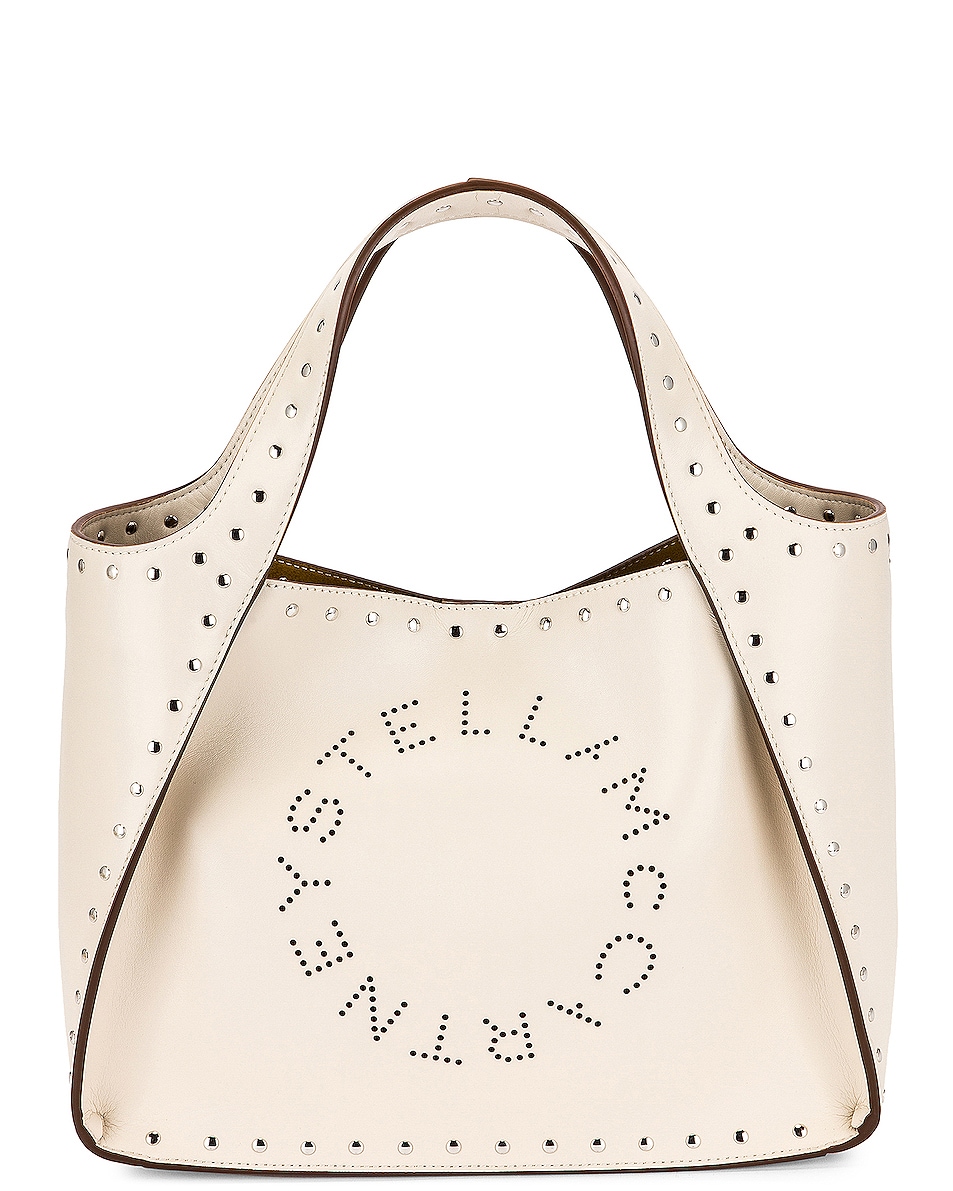 Stella McCartney Logo Studded Crossbody Bag in Pure White | FWRD