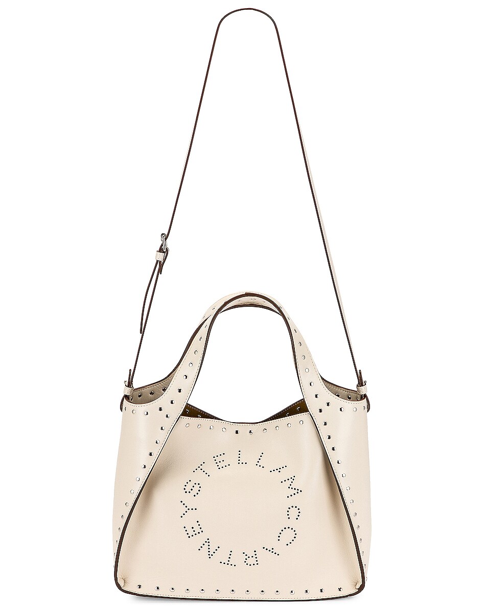 Stella McCartney Logo Studded Crossbody Bag in Pure White | FWRD