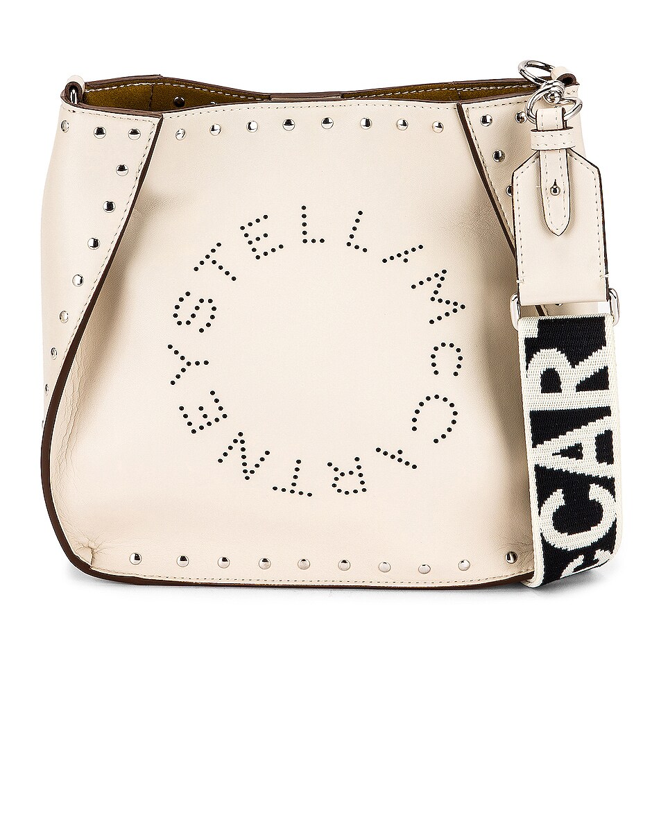 Image 1 of Stella McCartney Mini Studded Logo Crossbody Bag in Pure White