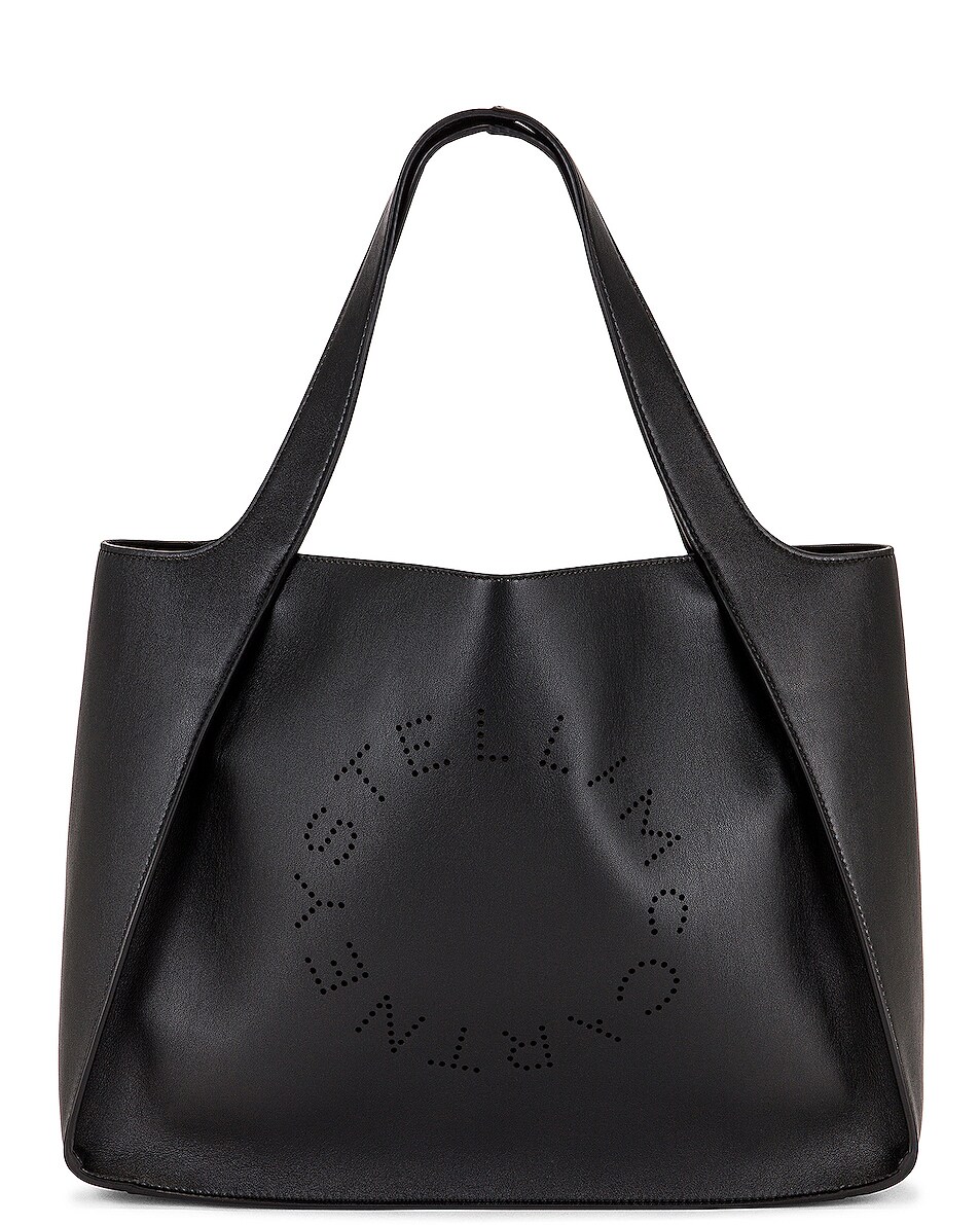 Image 1 of Stella McCartney Eco Soft Nappa Logo Tote in Black