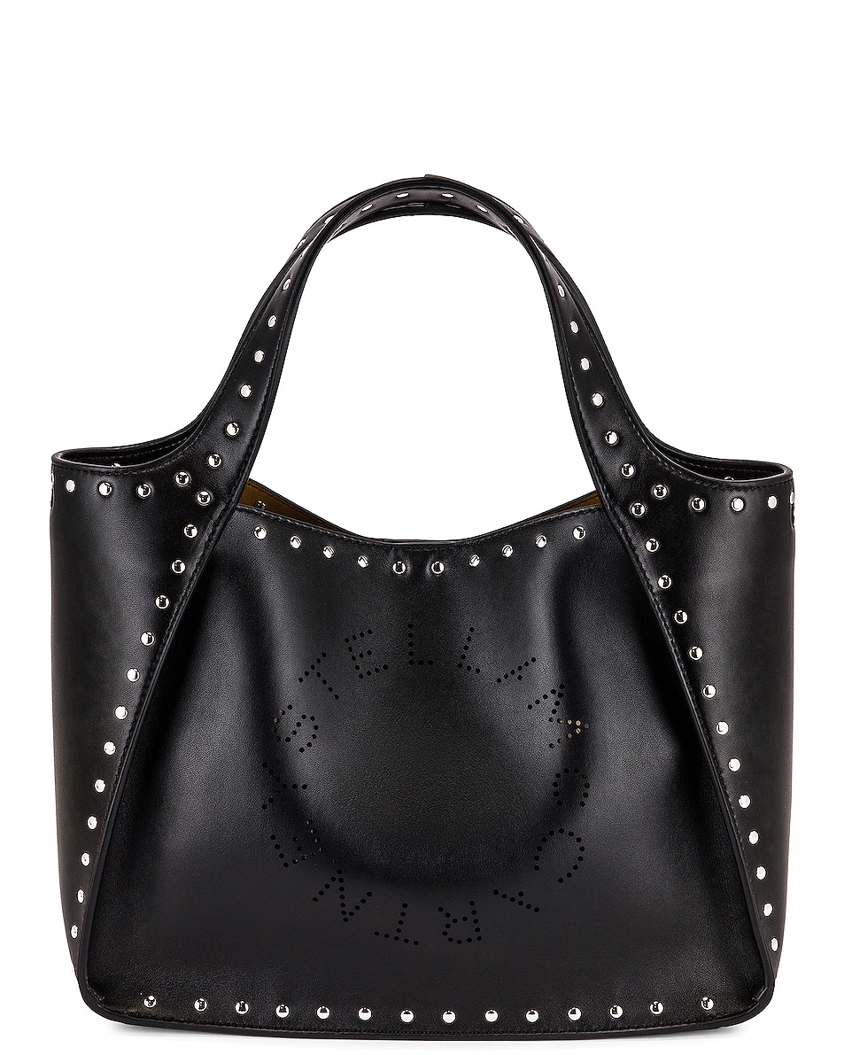Image 1 of Stella McCartney Logo Studded Crossbody Bag in Black