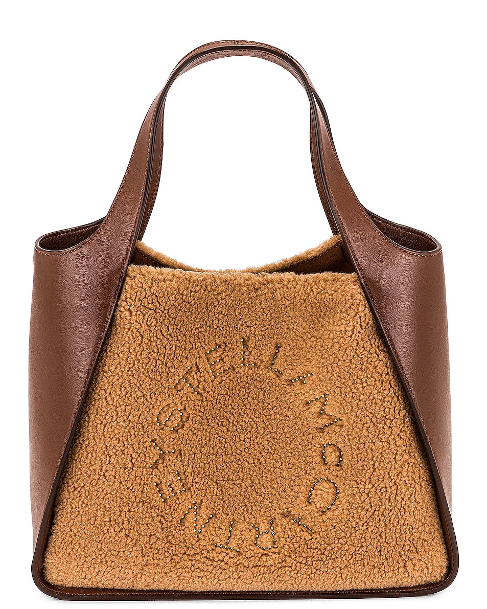 Image 1 of Stella McCartney Eco Teddy Crossbody Logo Bag in Biscuit