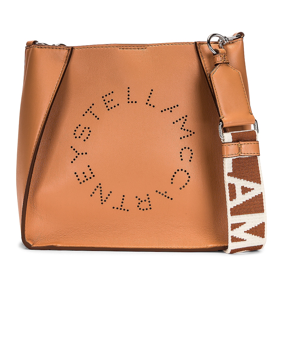 Image 1 of Stella McCartney Mini Eco Soft Logo Crossbody Bag in Camel