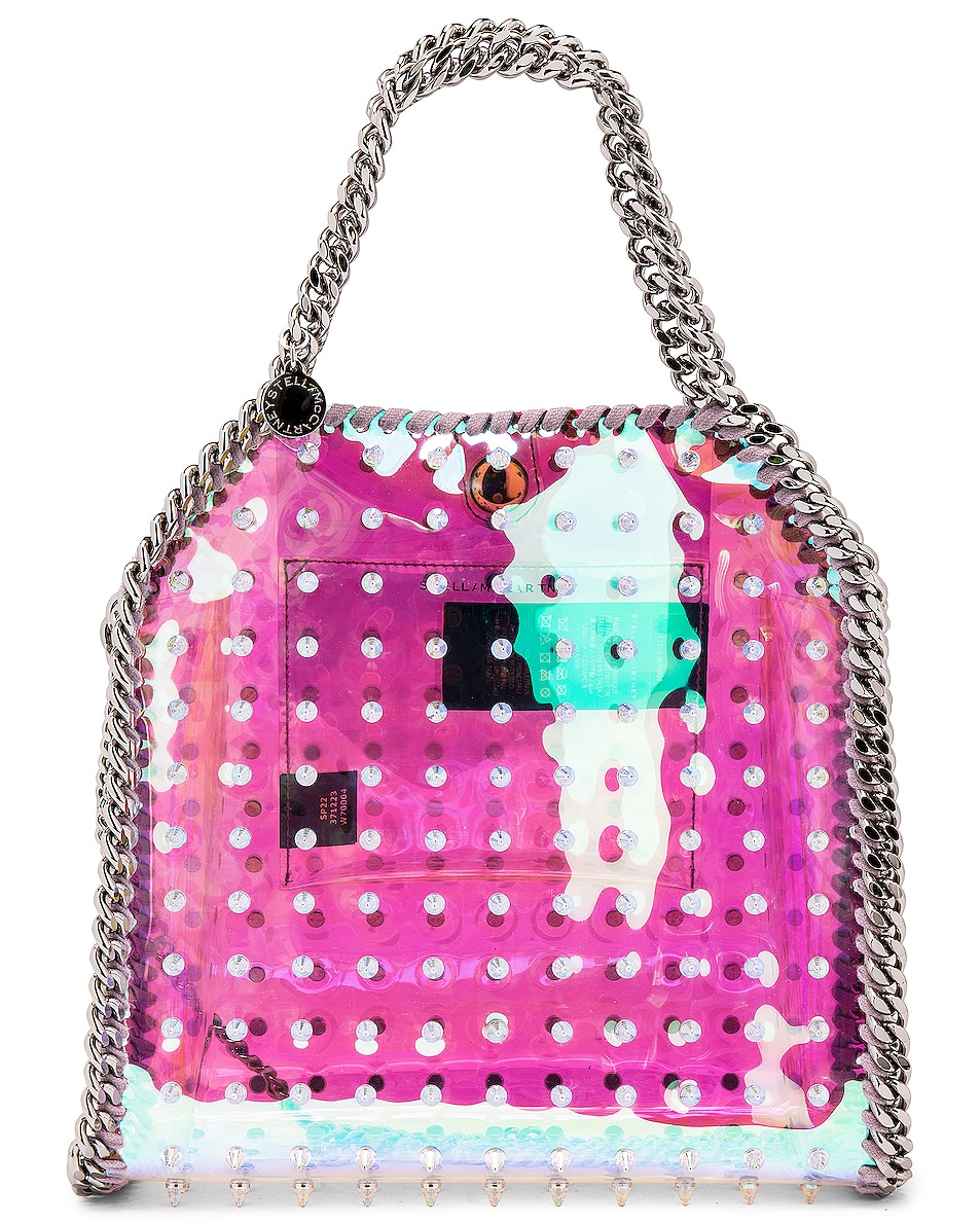 Image 1 of Stella McCartney Mini Holographic Spike Stud Falabella Tote in Iridescent