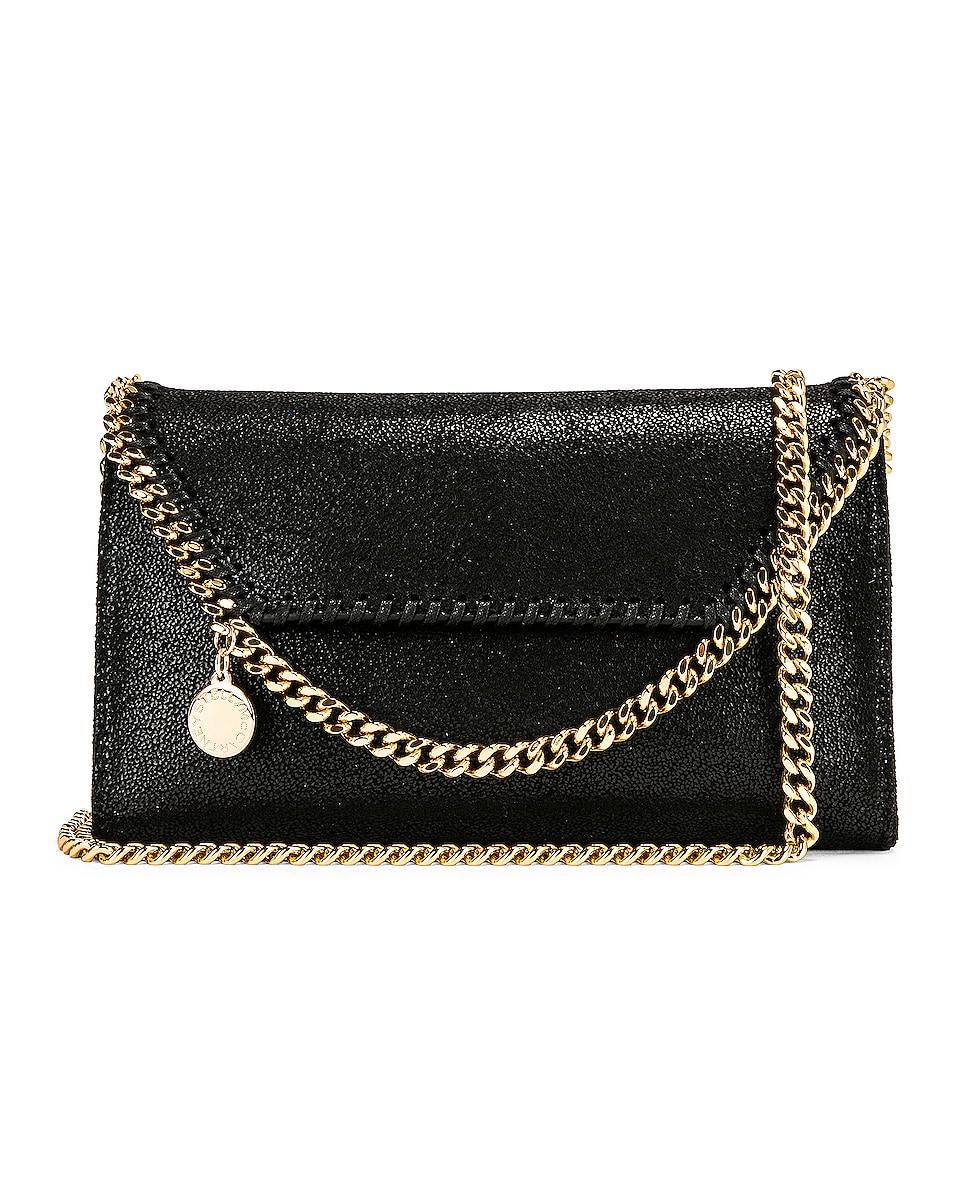 Stella McCartney Mini Falabella Shaggy Deer Crossbody Bag in Black | FWRD