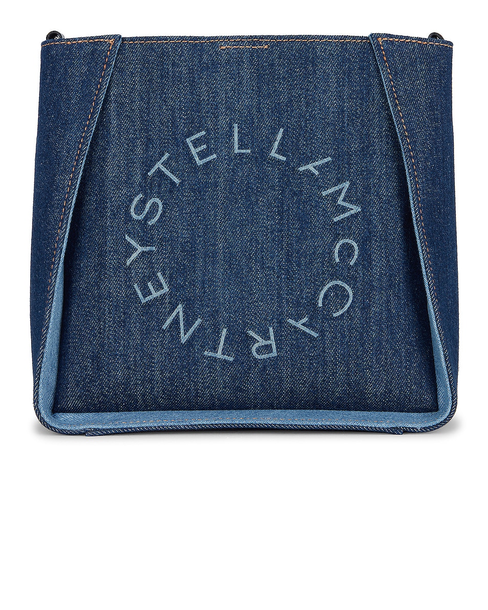 Image 1 of Stella McCartney Mini Denim Crossbody Bag in Smokey Blue