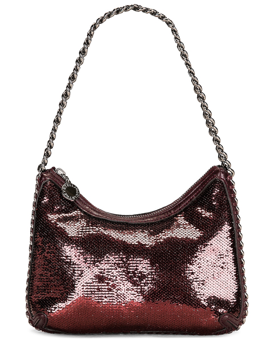 Image 1 of Stella McCartney Sequin Mini Zip Falabella Shoulder Bag in Bronze