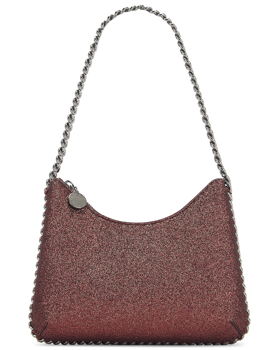 Image 1 of Stella McCartney Mini Zip Falabella Glitter Shoulder Bag in Bronze