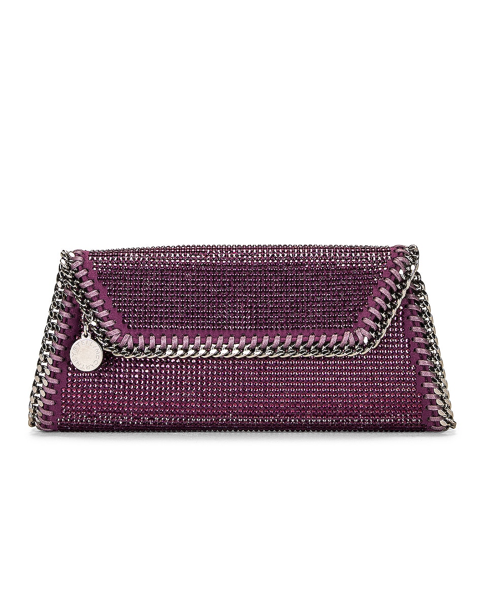 Image 1 of Stella McCartney All Over Crystal Falabella Pouch in Amethyste
