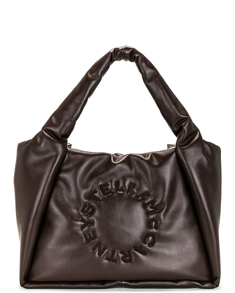 Image 1 of Stella McCartney Padded Logo Tote Bag in Chocolate Brown