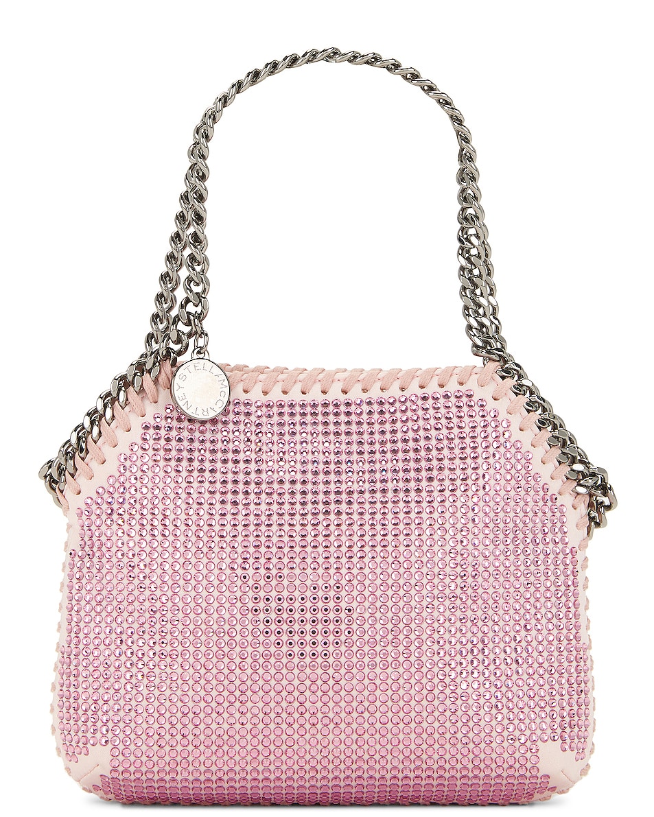 Image 1 of Stella McCartney Mini Falabella All Over Crystal Shoulder Bag in Rose